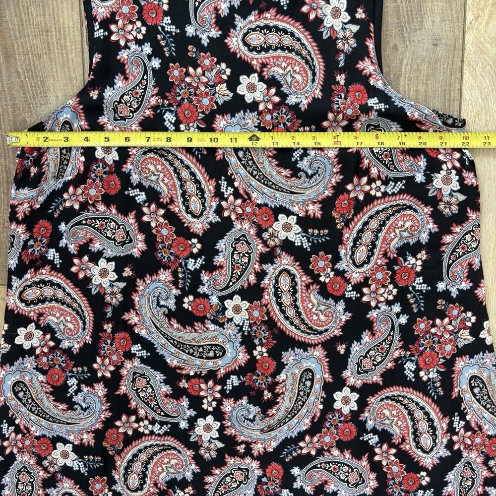 J Jill Womens Black Floral Paisley Dress Size L Shift Lined Lightweight Summer - Picture 11 of 13